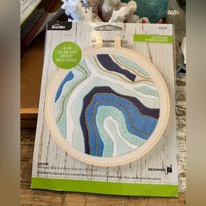 Bucilla Blue and Gold Geode Embroidery Kit